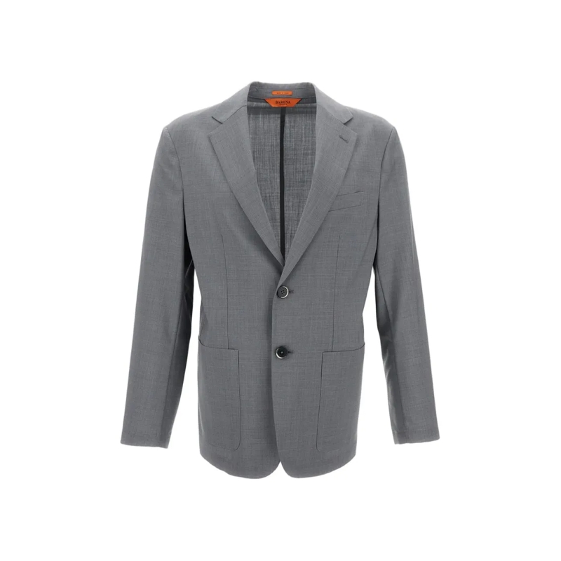 Barena Blazer Single-Breasted Wool Jacket With Classic Fit Grey
