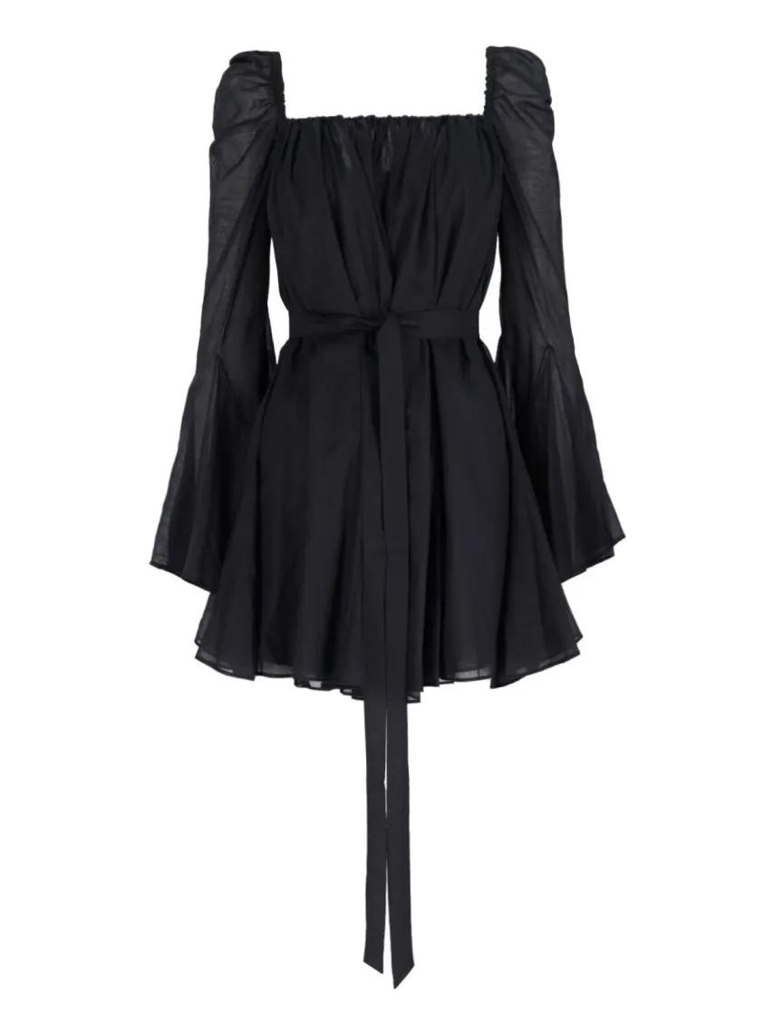 Thumbnail - Andamane - Whitney' Belted Mini Dress – Black - Größe 40 - schwarz