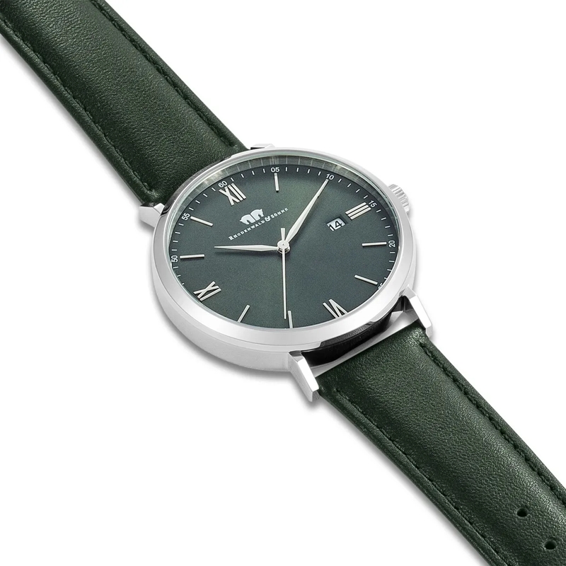 Rhodenwald & Söhne Automatikuhr Herren Armbanduhr Adelsmann Echtleder silber(Image 4)