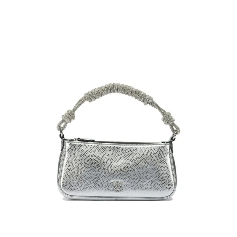 Pinko Schultertasche Silver Leather Handbag Silver