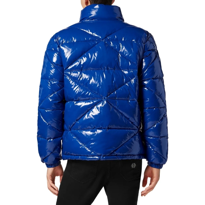 Philipp Plein Lederjacke Jacke Hexagon dunkel-blau(Image 2)