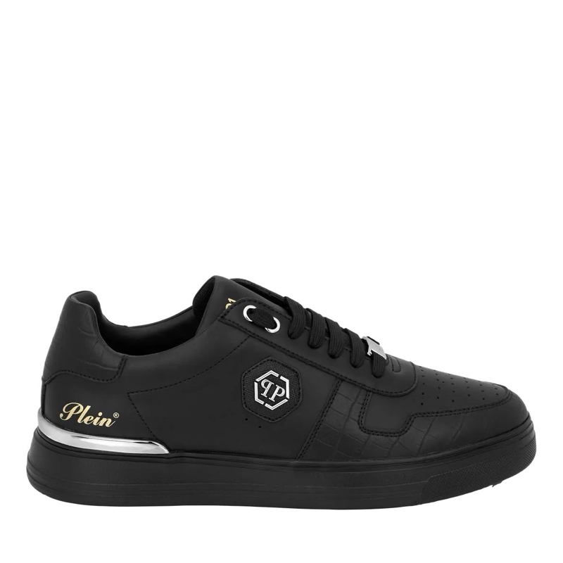 Philipp Plein Low-Top-Sneaker Lo-Top Turnschuhe Cocco Crocco Geprägt schwarz