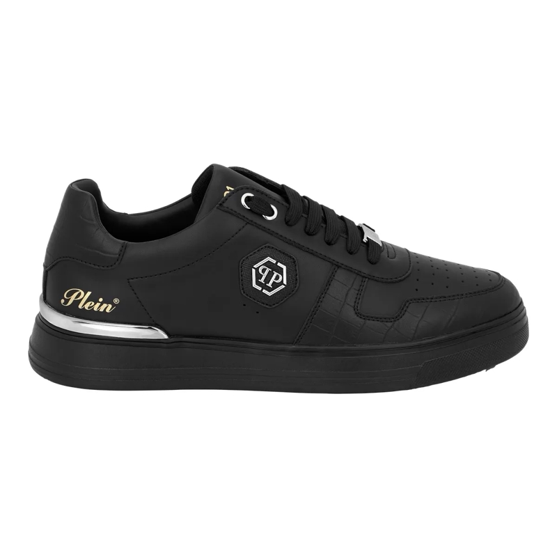 Philipp Plein Low-Top-Sneaker Lo-Top Turnschuhe Cocco Crocco Geprägt schwarz(Image 3)