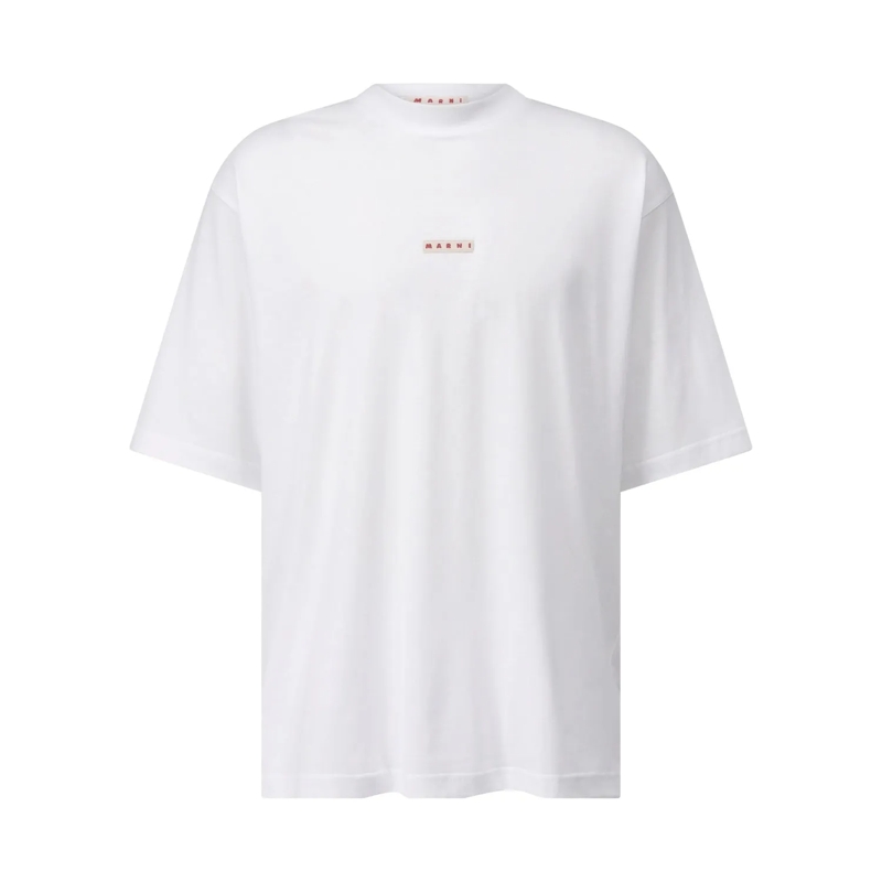 Marni Chemise Logo Patch T-Shirt Weiß