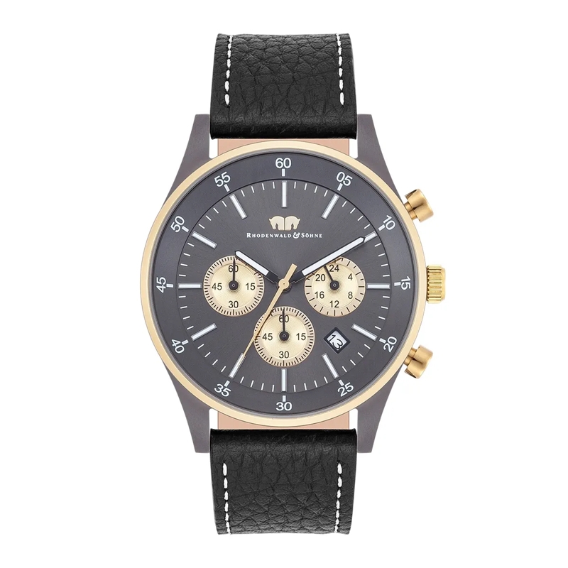 Rhodenwald & Söhne Automatikuhr Herren Armbanduhr Goodwill Echtleder gold