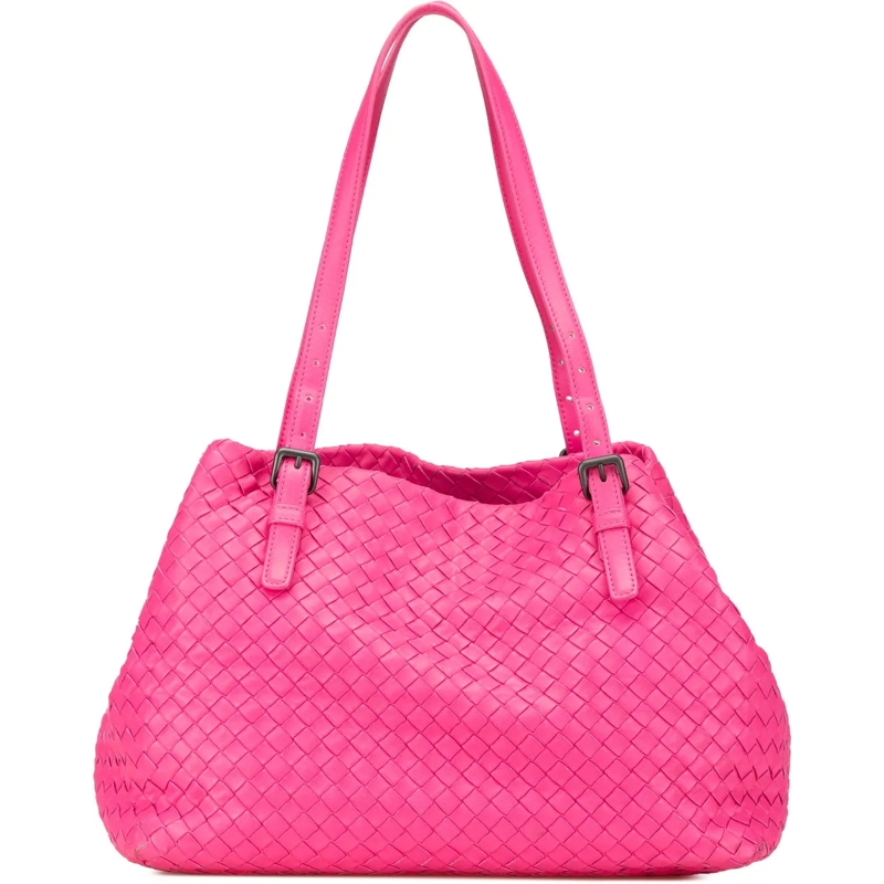 Bottega Veneta Shopper Medium Nappa Intrecciato Cesta Tote rose