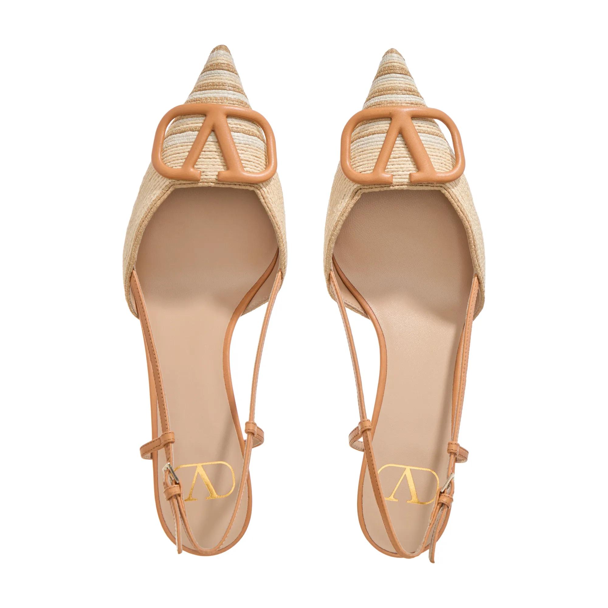 Thumbnail - Valentino Garavani Hohe Schuhe - VLogo Sling Back - Gr. 37 (EU) - in Beige - für Damen