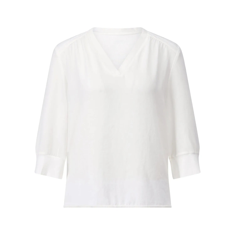 Marc Cain Blouse Blusenshirt aus Materialmix Weiß