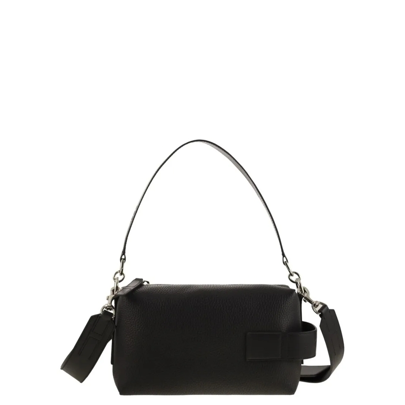 Hogan Tote Script Mini Leather Top Box Black