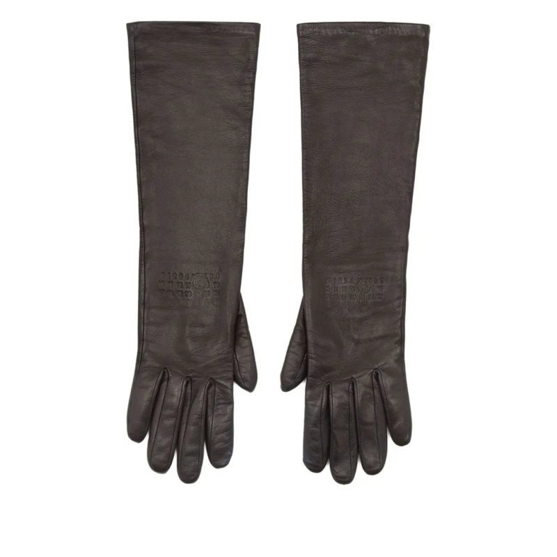 MM6 Maison Margiela Gants Gloves In Ovine Leather Grey