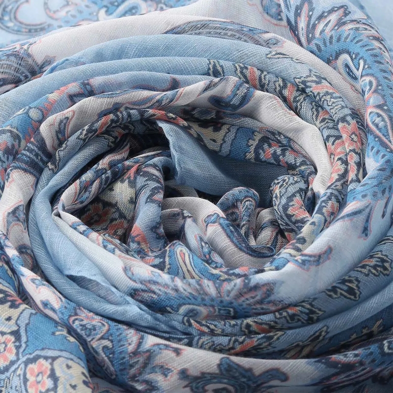 Etro Écharpe en laine Schal mit Paisley-Muster blau(Image 2)