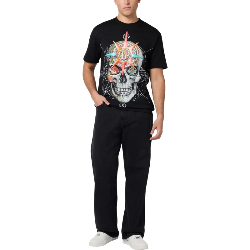 Philipp Plein T-Shirt Round Neck T-Shirt Wind Rose Skull schwarz(Image 4)