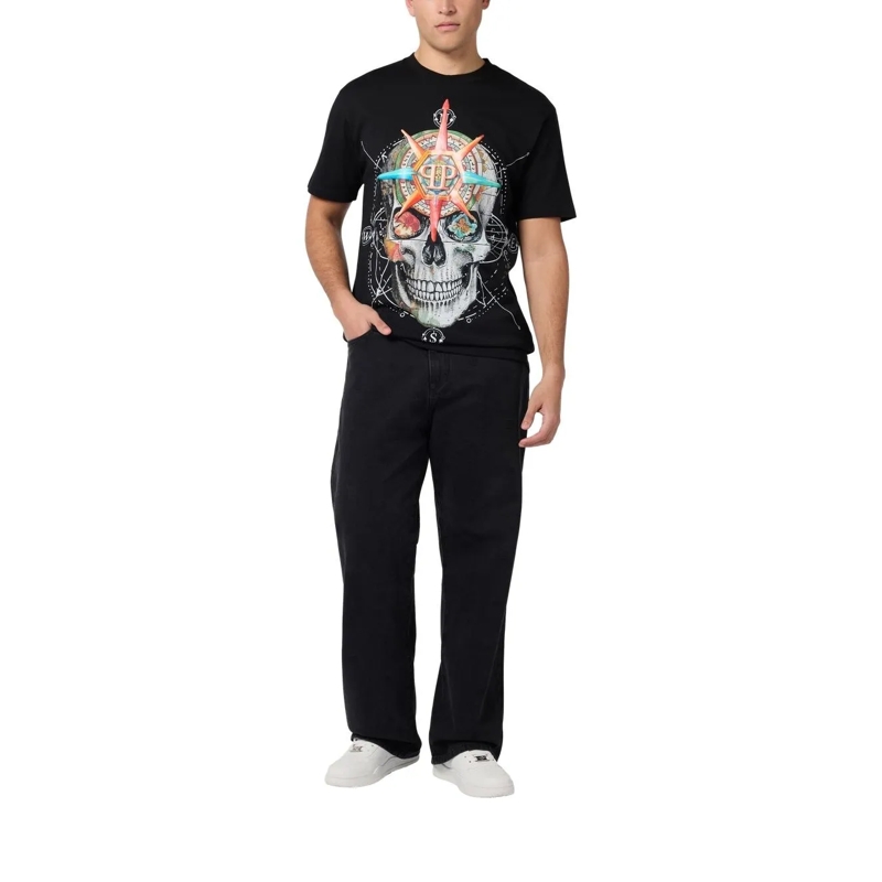 Philipp Plein T-Shirt Round Neck T-Shirt Wind Rose Skull schwarz(Image 4)