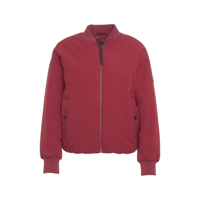 Alpha Tauri Bomberjacke Classic Bomber Jacket With Two-Way Zip And Ribbed  Burgundy