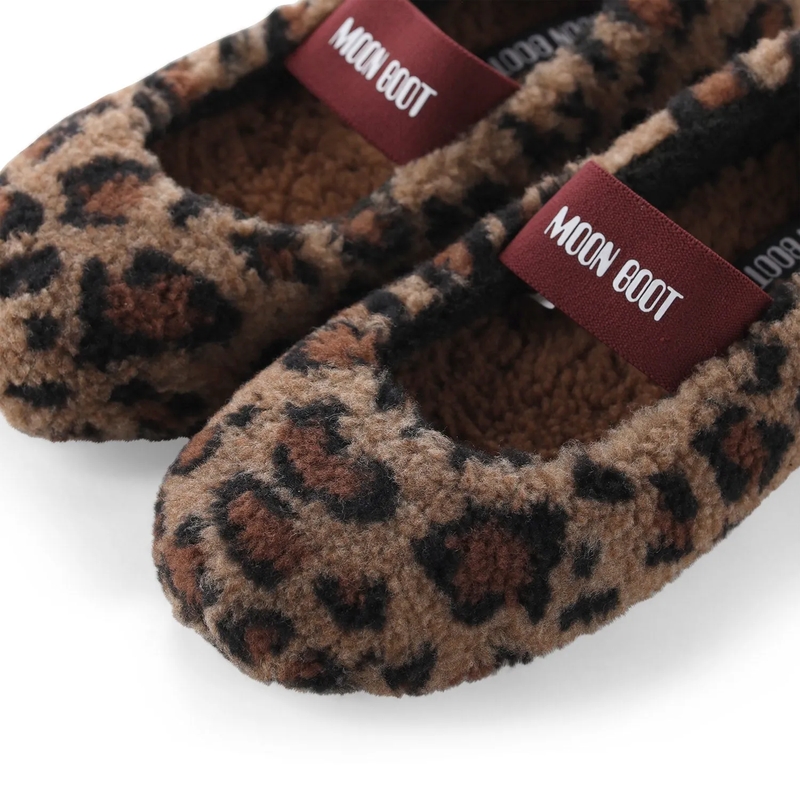 Moonboot Schuhe Shearling Ballerinas mit Animalprint braun(Image 4)