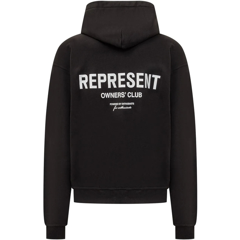 Represent Hoodie Owners Club Zip Hoodie With Printed Logo Black(Image 4)