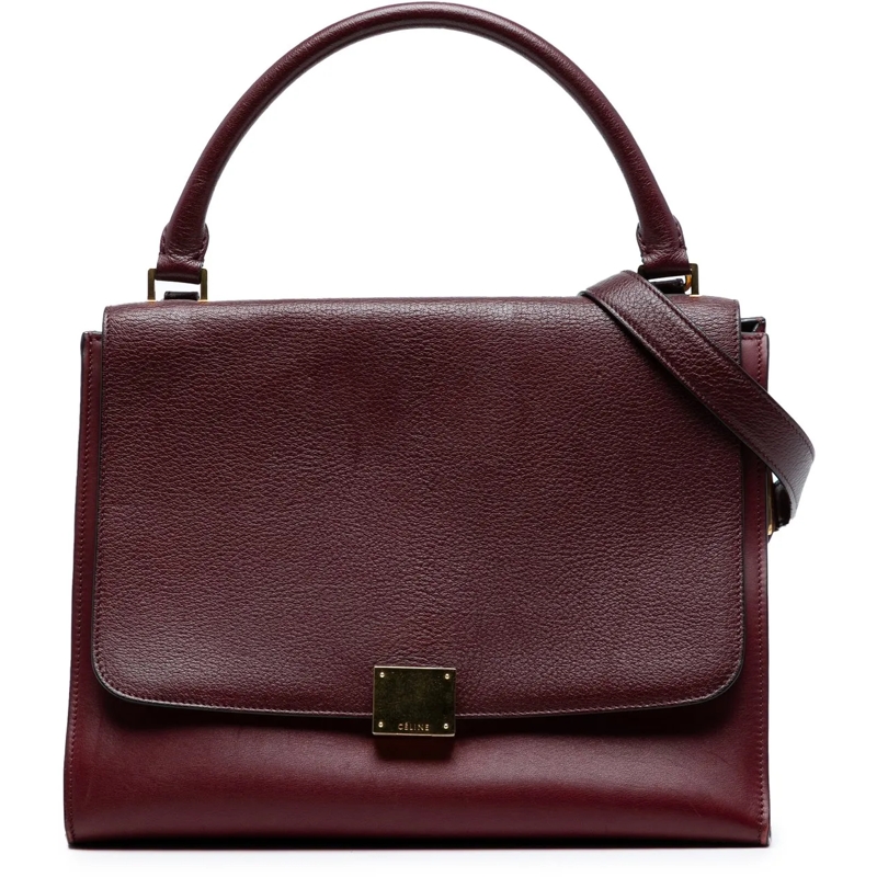 Celine Schultertasche Medium Leather Trapeze Satchel rot