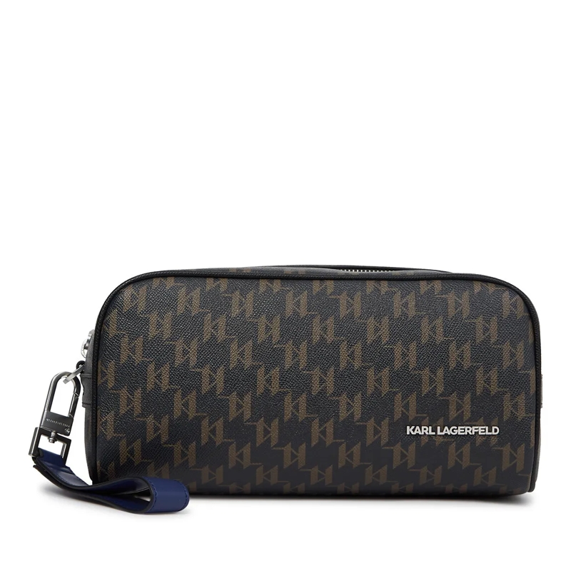 Karl Lagerfeld Make-Up-Täschchen K/Monogram Kanvas Kulturbeutel Kosmetiktasche schwarz