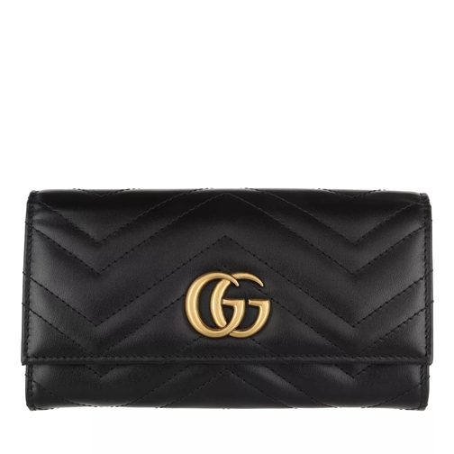 Gucci GG Marmont Continental Wallet Leather Black Kontinentalgeldbörse