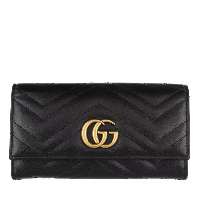 Gucci Continental Wallet GG Marmont Continental Wallet Leather Black