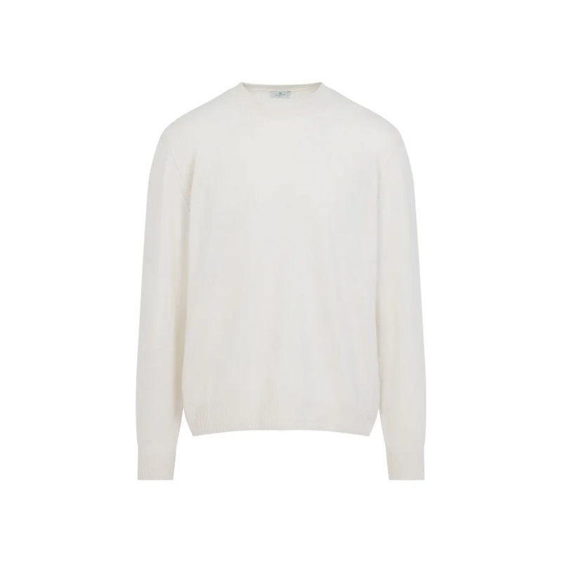 Etro Pull Cashmere Knit Sweater With Classic Crew Neckline Neutrals
