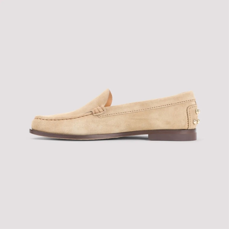 Tod's Ballerinas Suede Loafers With Subtle Stitching Neutrals