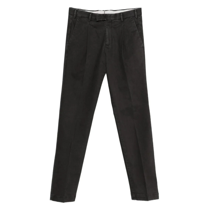 Pt Torino Chino Tailored Grey Trousers Black