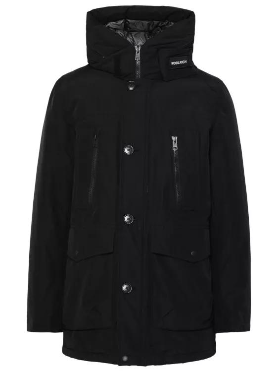 Woolrich - Anorak Parka In Blue Cotton Blend - Größe M - black