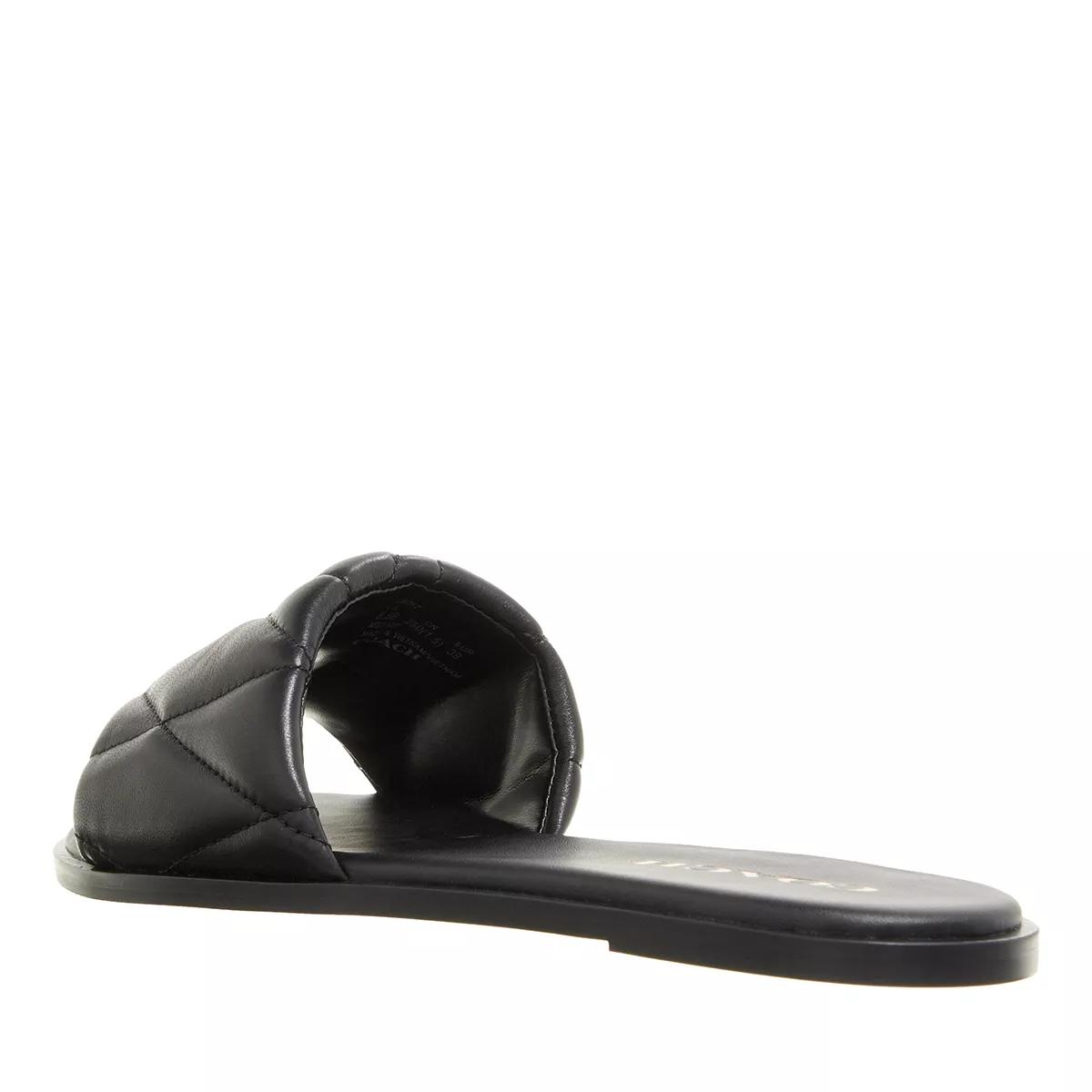 Coach Holly Quilted Leather Sandal black Slide