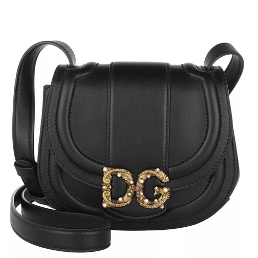 Dolce&Gabbana DG Amore Saddle Bag Black Crossbody Bag