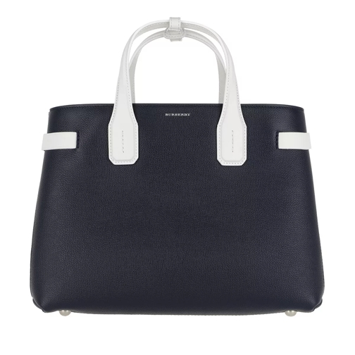 Burberry The Medium Banner Bag Leather Regency Blue/Chalk White Rymlig shoppingväska