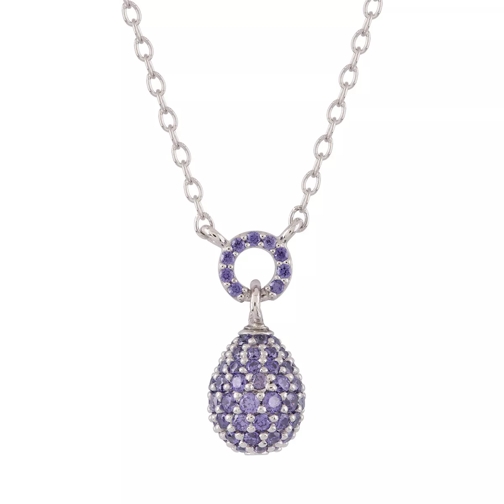 Little Luxuries by VILMAS Vita New White Necklace Little Drop Rhodium Plated Mellanlångt halsband