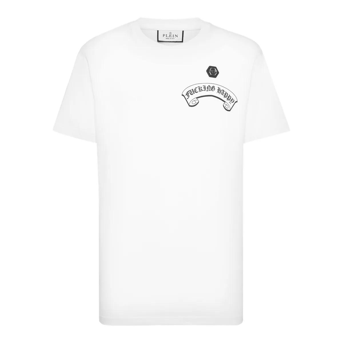 Thumbnail - Philipp Plein - T-Shirt Round Neck Ss Smile - Größe L - weiß