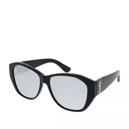 Saint Laurent Shiny Double Mirror Sunglasses Black Silver SL M8 002 56 Sonnenbrille