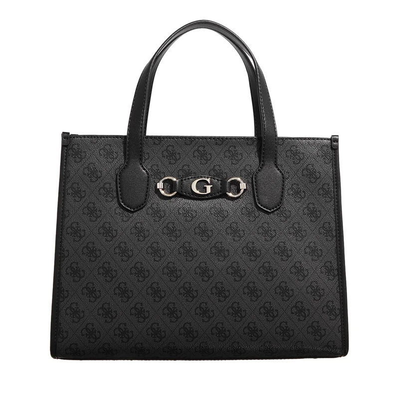 Guess Tote Izzy 2 Comp Tote Coal Logo