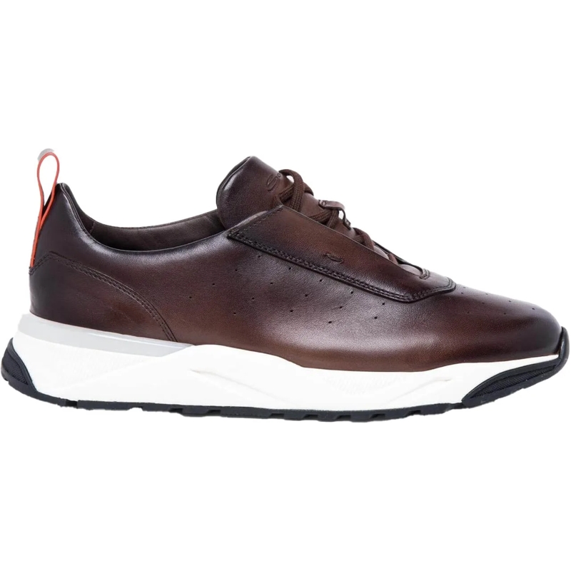 Santoni Low-Top-Sneaker Heren New Leas braun