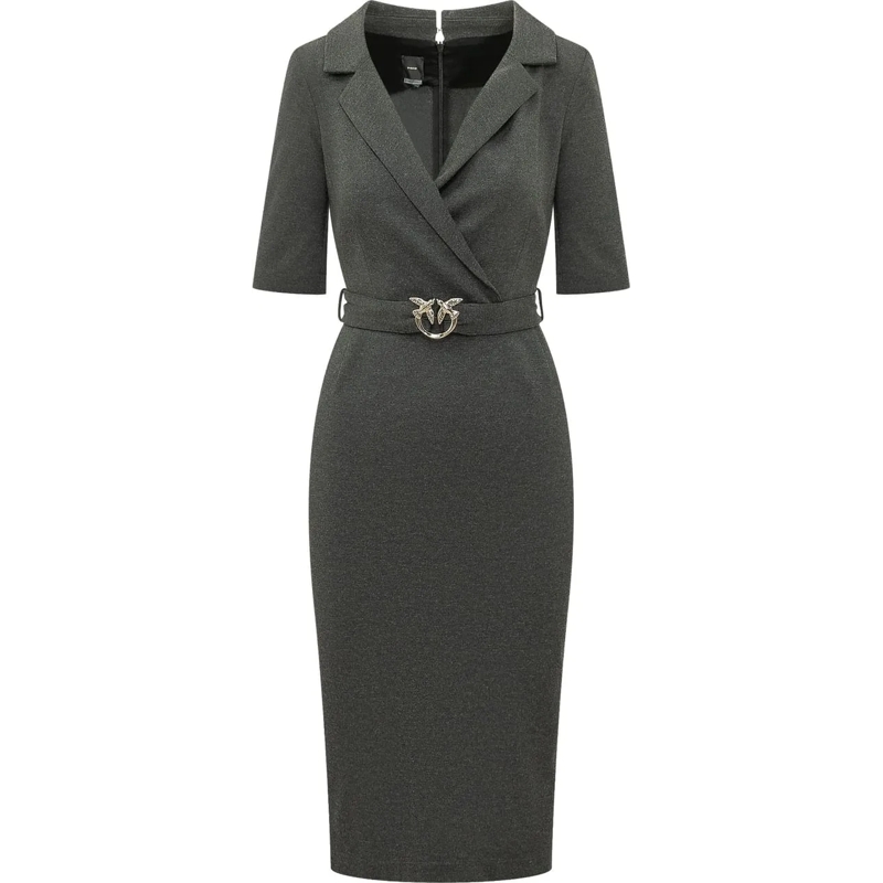 Pinko Midikleid Abito Arnebia con Cintura dunkelgrau