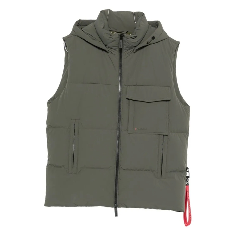 After Label Donsjas Sleeveless Padded Vest With High Collar Green