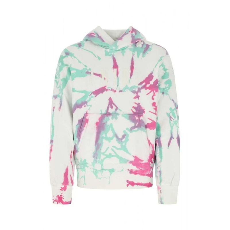 Amiri  Logo Tie-Dye Hoodie Sweatshirt White