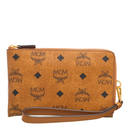 MCM Wristlet Ottomar Vi Travel Document Case Mni Co Cognac