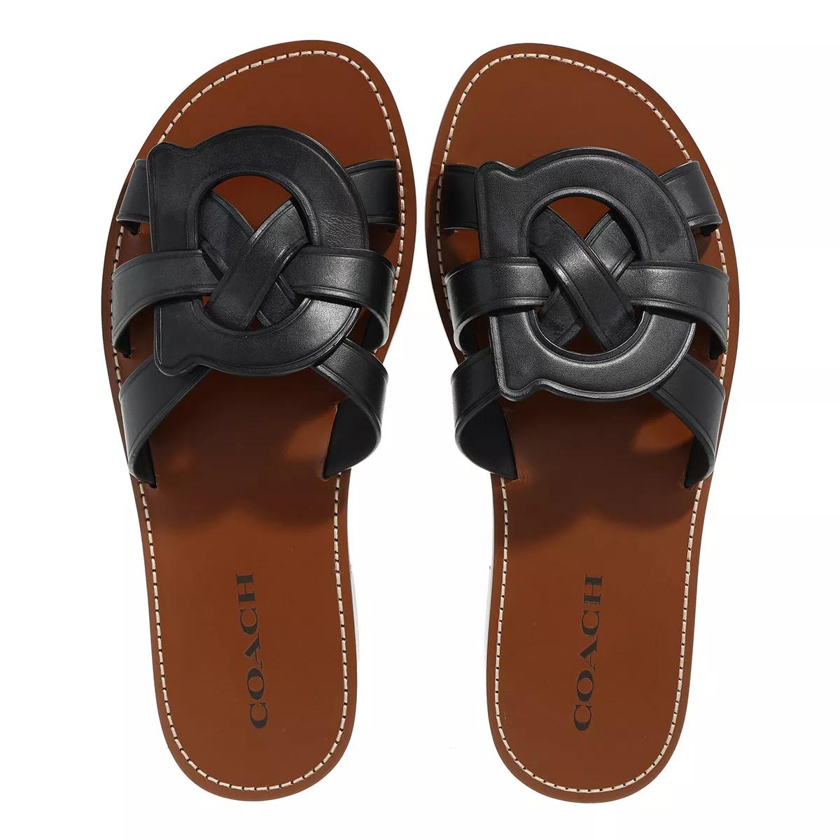 Coach Issa Leather Sandal Black Sandal