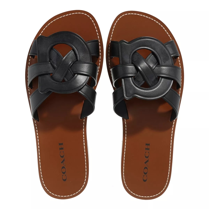 Black coach hot sale flip flops