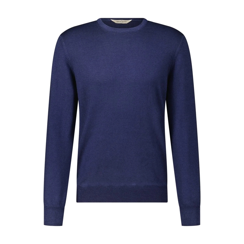 Gran Sasso  Strickpullover aus Wolle Dunkelblau