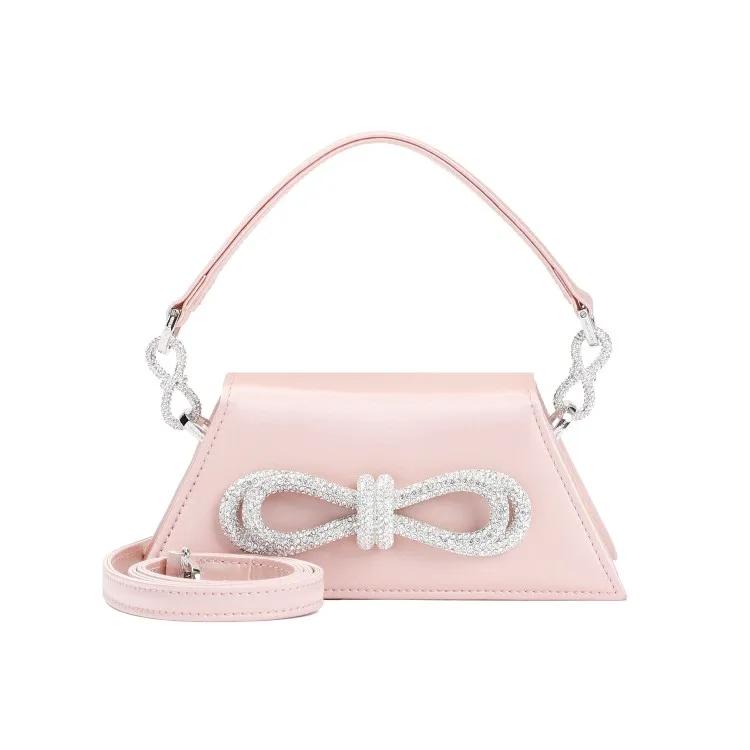 Mach&Mach Crossbody Bags - Nude Pink Satin Samantha Bag Double Bow Handbag - Gr. unisize - in Rosa - für Damen