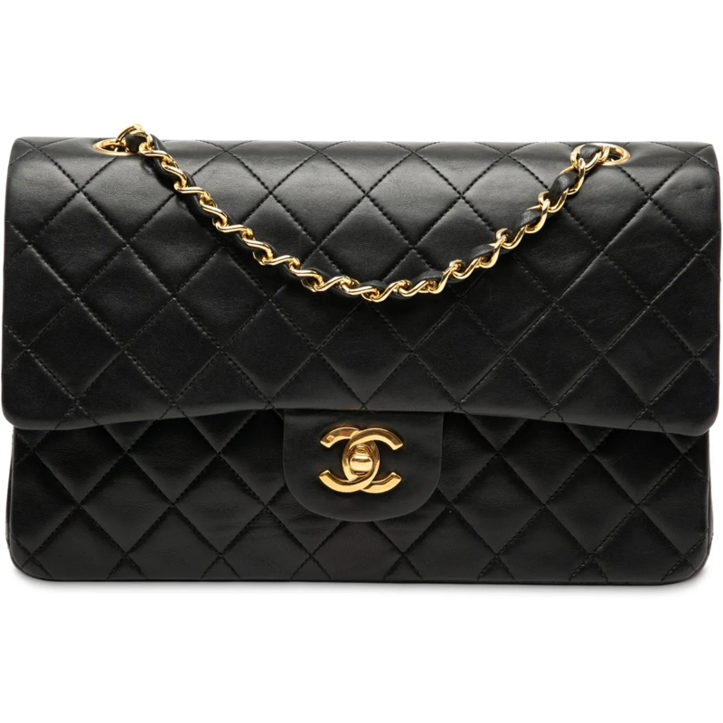 Chanel Schultertasche Medium Classic Lambskin Double Flap schwarz
