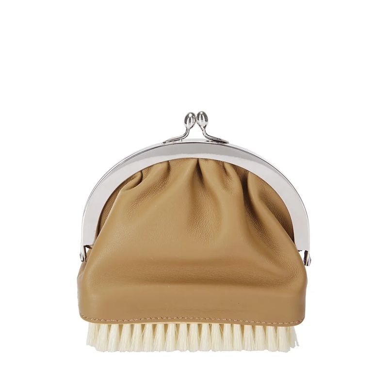 Niccolò Pasqualetti Portemonnee Artisanal Leather Coin Purse With Horsehair Bristl Brown