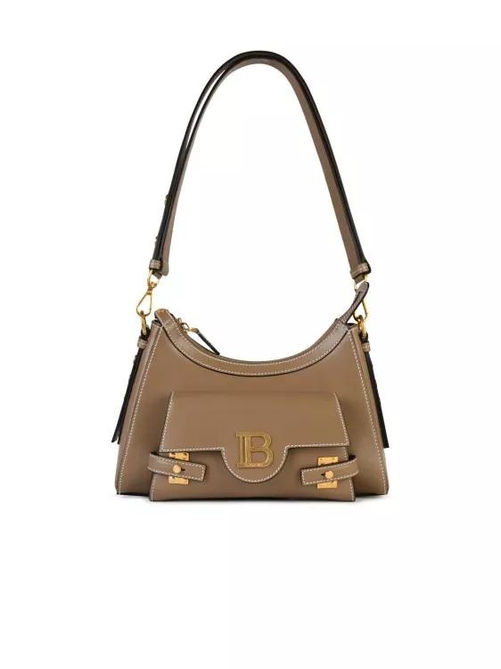 Balmain Shopper - Hobo B-Buzz%27 Beige Leather Bag - Gr. unisize - in Braun - für Damen