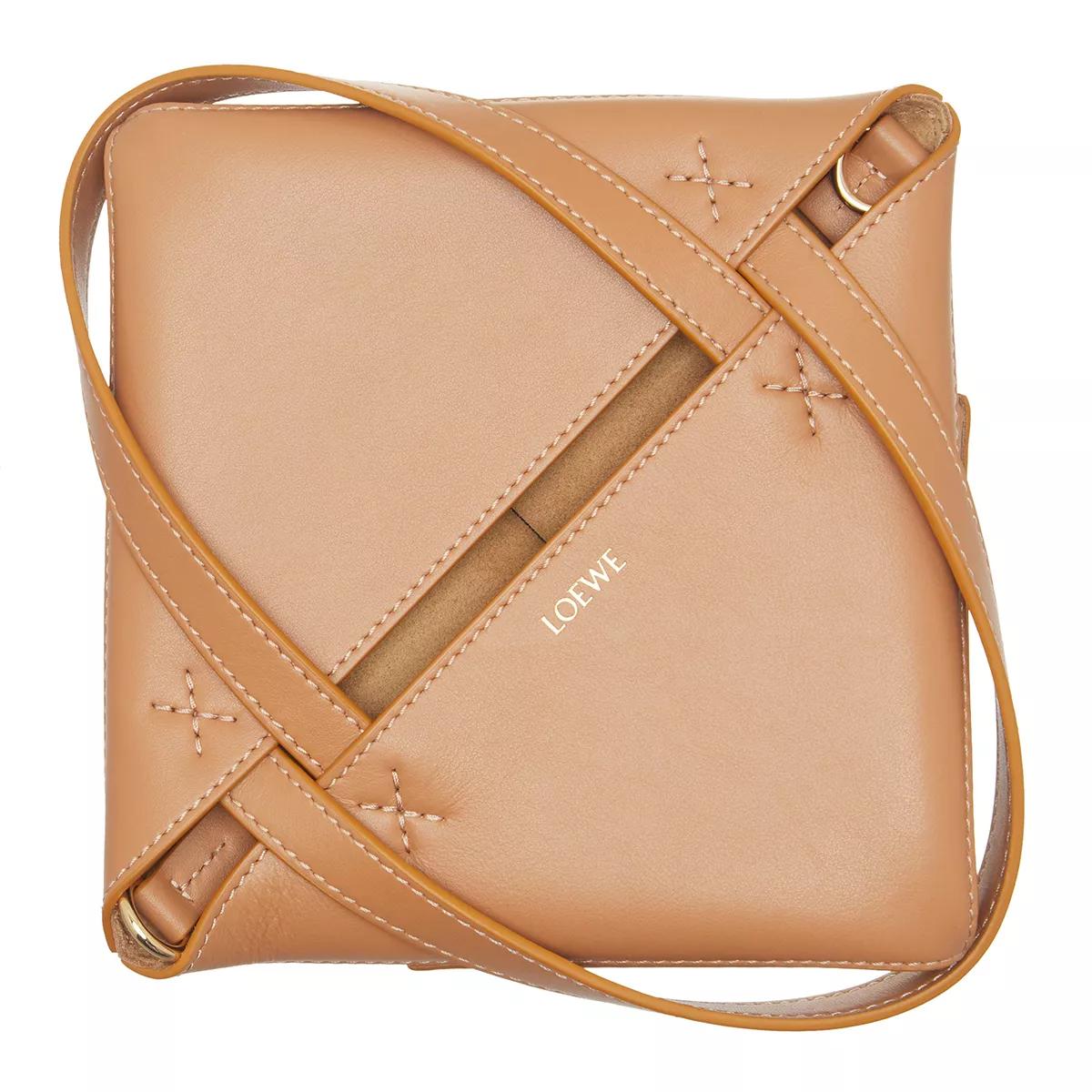 Loewe Totes Mini Puzzle Fold Tote Bag Leather in bruin