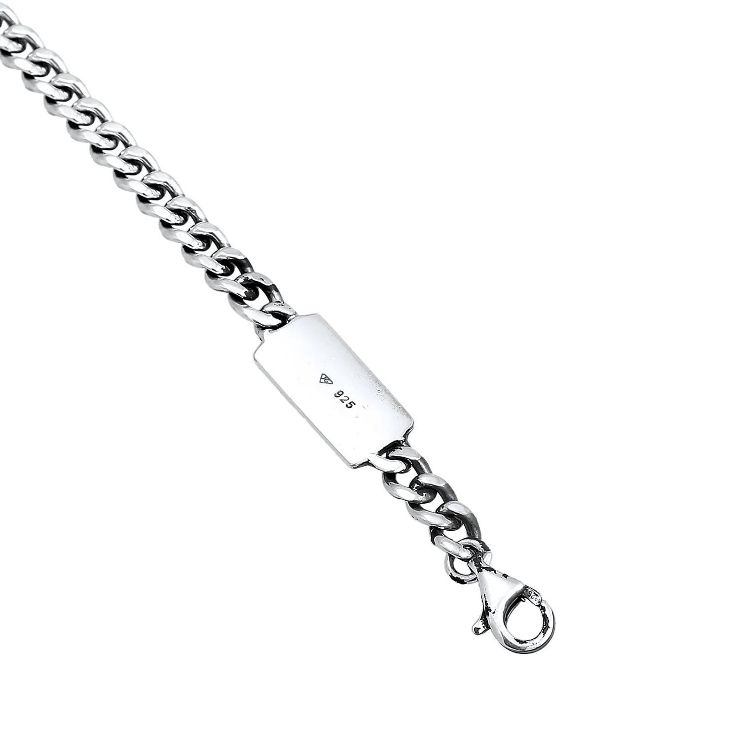 Thumbnail - Kuzzoi Halsketten - Halskette Panzerkette Glas Beads Set 925 Silber - Gr. unisize - in Silber - für Damen