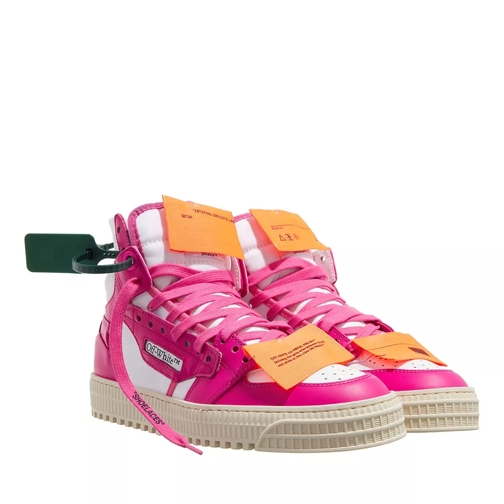 Off-White 3.0 Off Court Leather White Fuchsia High-Top Sneaker